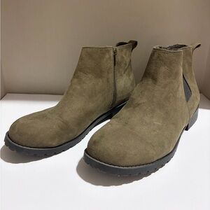 Women’s Olive Suede Ankle Boots